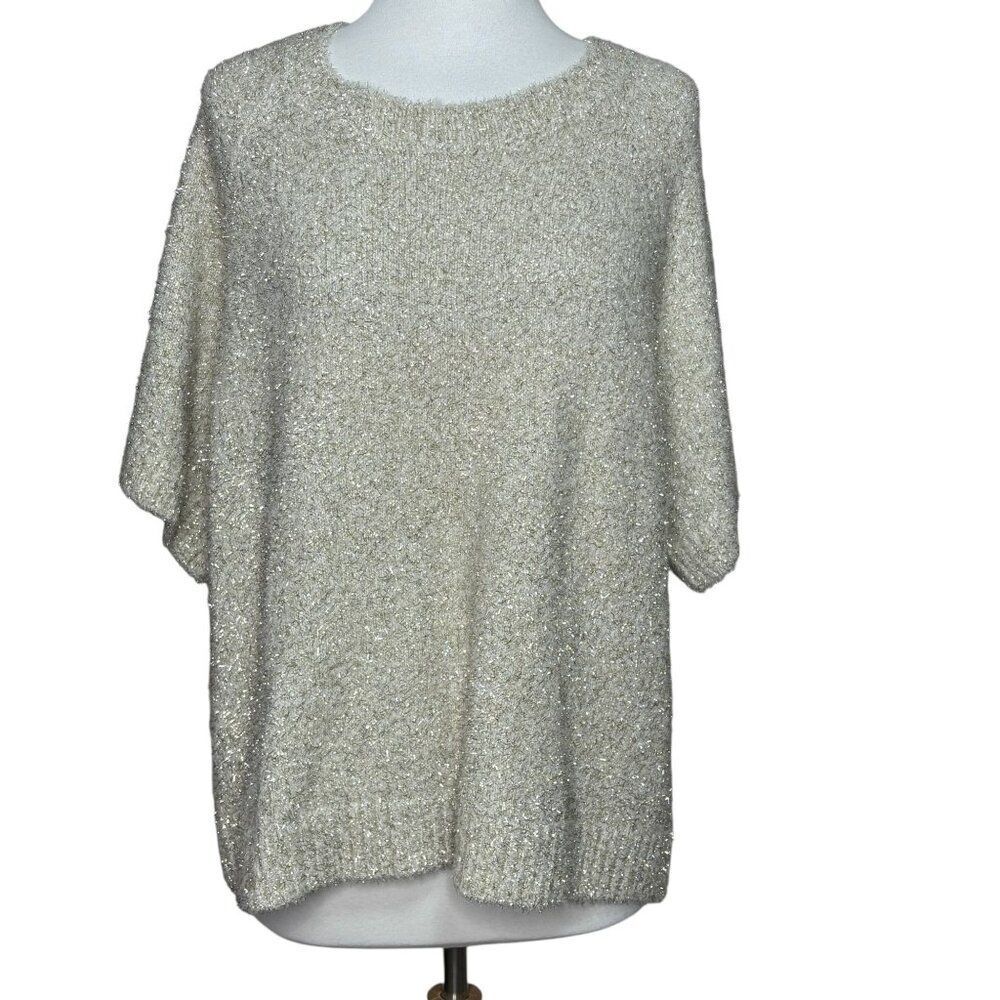 Worthington Soft Gold Short Sleeve Sweater Size XL NEW
